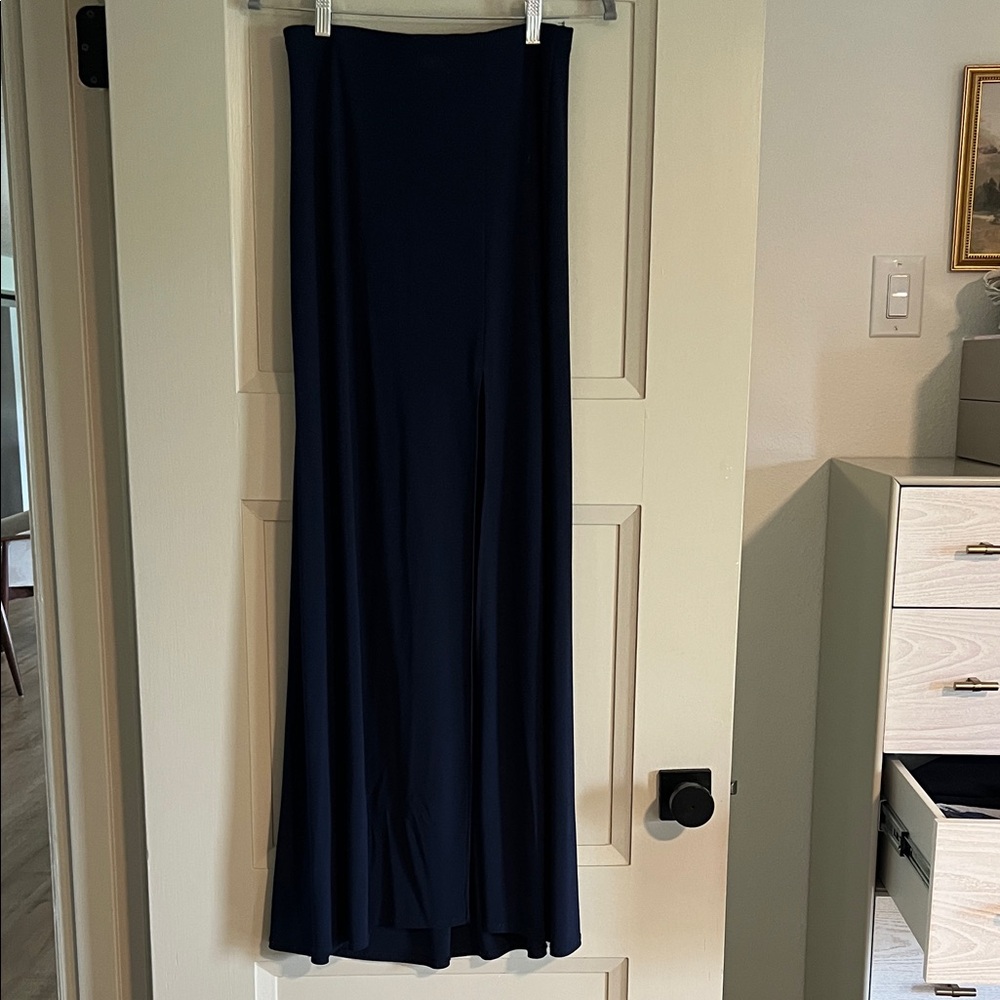 Elegant Navy Blue Maxi Skirt
